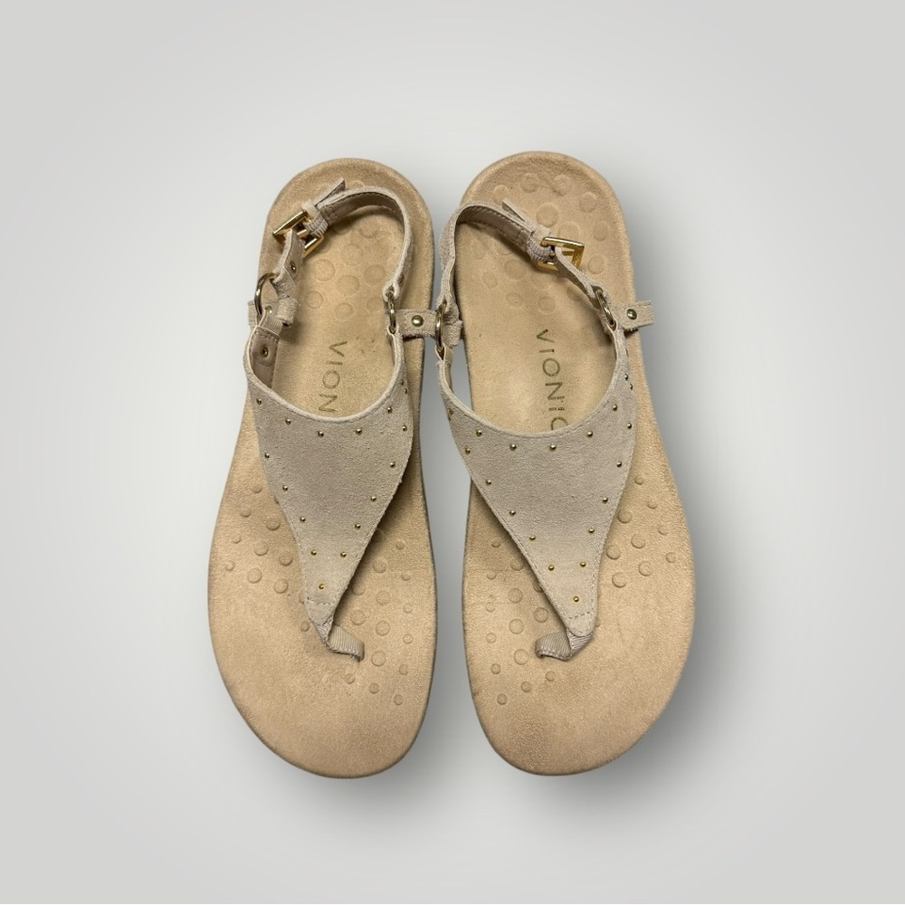 Vionic Margot Studs Backstrap Sandal Tan Sz 7.5